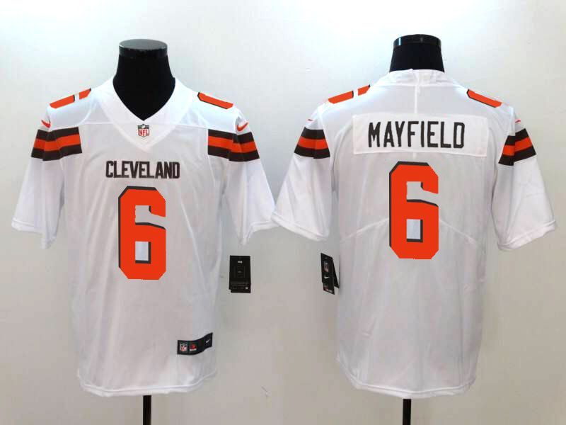 Men Cleveland Browns #6 Mayfield White Nike Vapor Untouchable Limited NFL Jerseys->->NFL Jersey